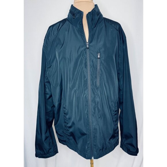 Michael Kors Mens Black Blue Windbreaker Jacket Large - Picture 1 of 10